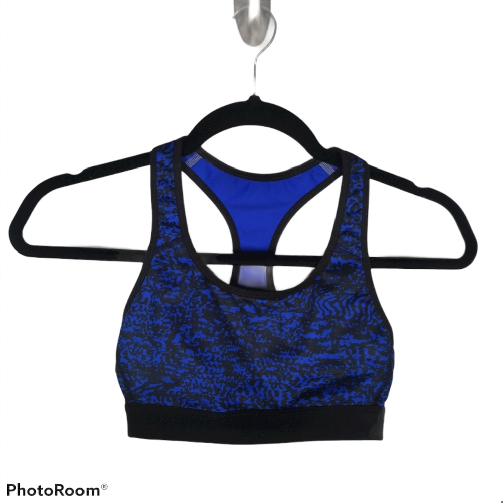 *C9 Champion Black Blue Graphic Print Sports Bra Activewear Athleticwear Sporty